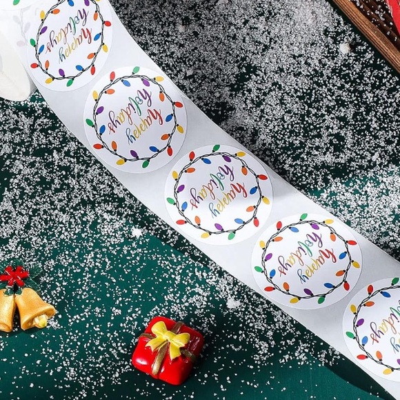 NEW! HAPPY HOLIDAYS 50 stickers - Picture 2 of 3